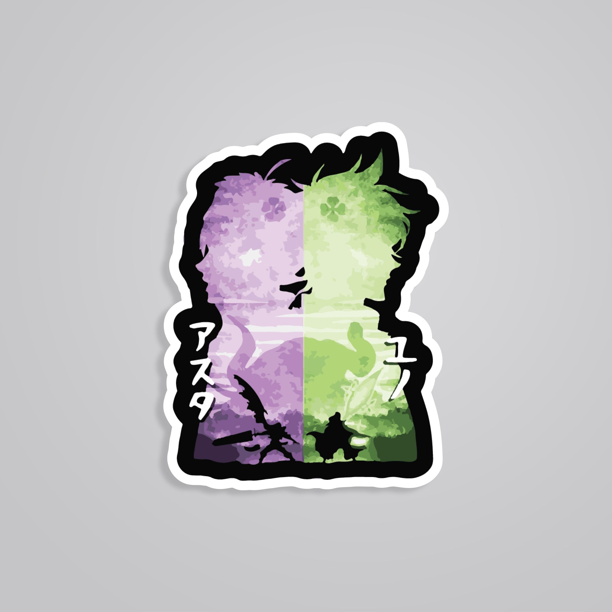 Fomo Store Stickers Anime Asta & Yuno Silhouette