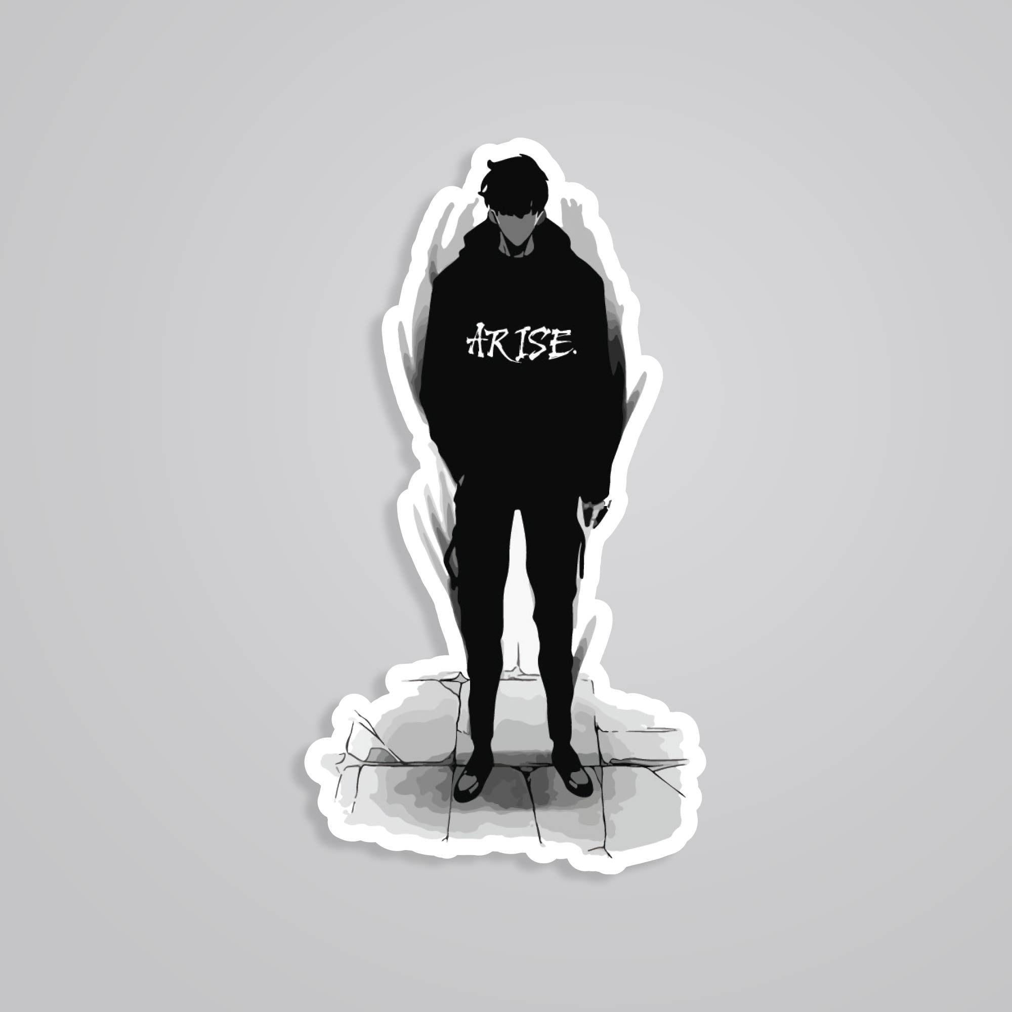 Fomo Store Stickers Anime Jin Woo in BW