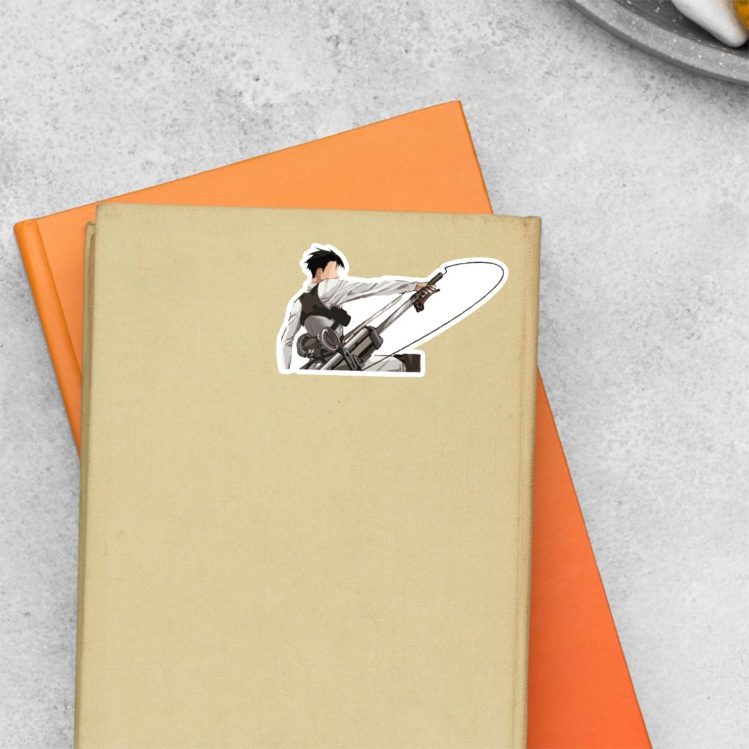 AOT Levi in Action Sticker - Unleash the Fury of Humanity's Strongest ...