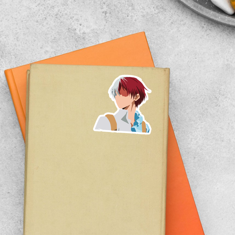 Ignite Your Passion with Shoto Todoroki Stickers - Cool and Fiery Design