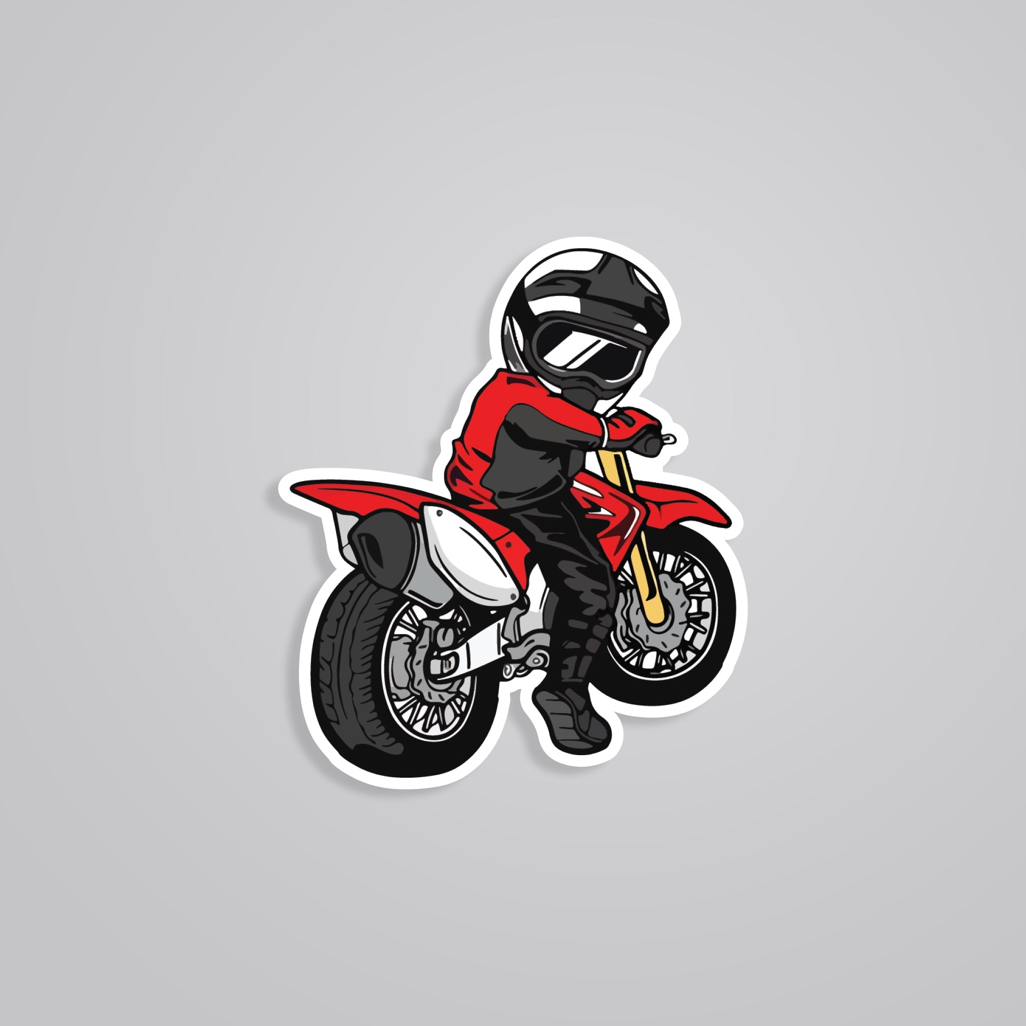 Fomo Store Stickers Cars & Bikes Man on Red Bike