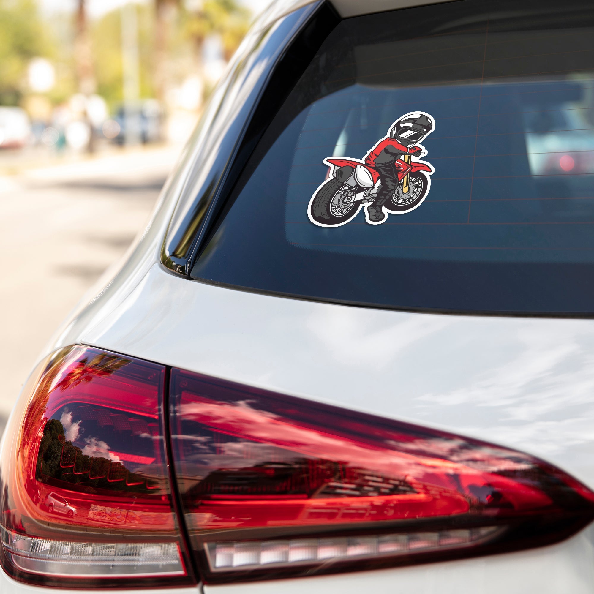 Man on Red Bike Cars & Bikes Stickers