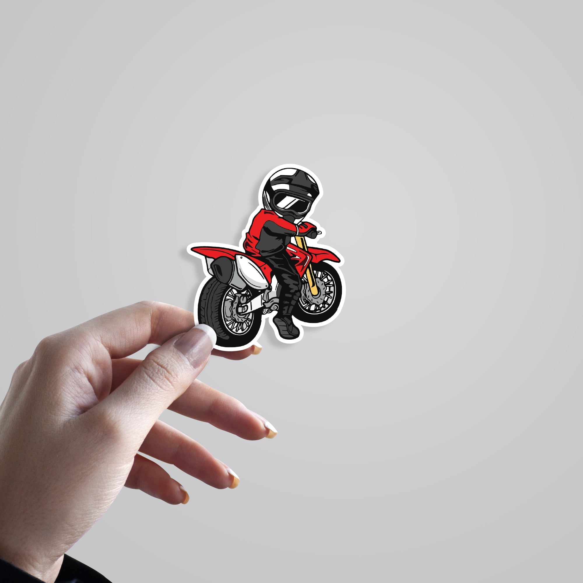 Man on Red Bike Cars & Bikes Stickers