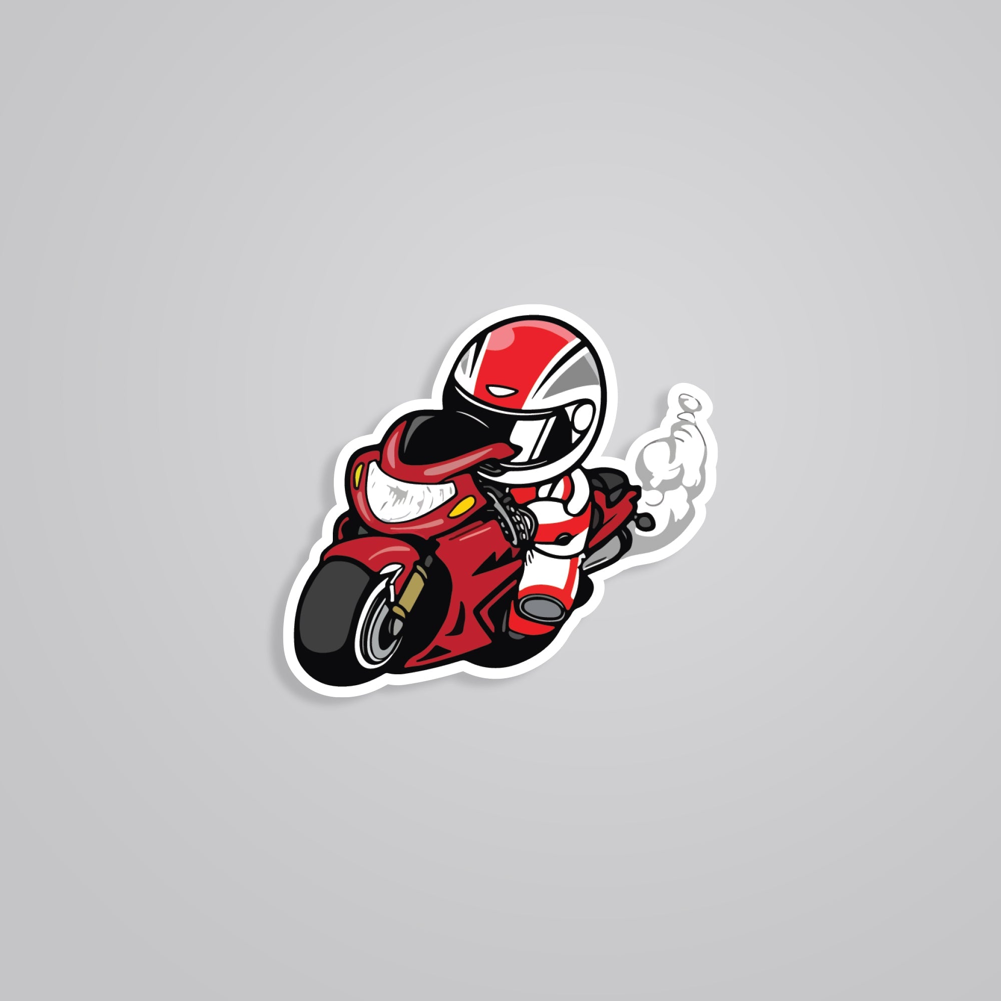 Red Rider Decal Red Bike Racer Cars & Bikes Sticker - Speed and Style on the Go