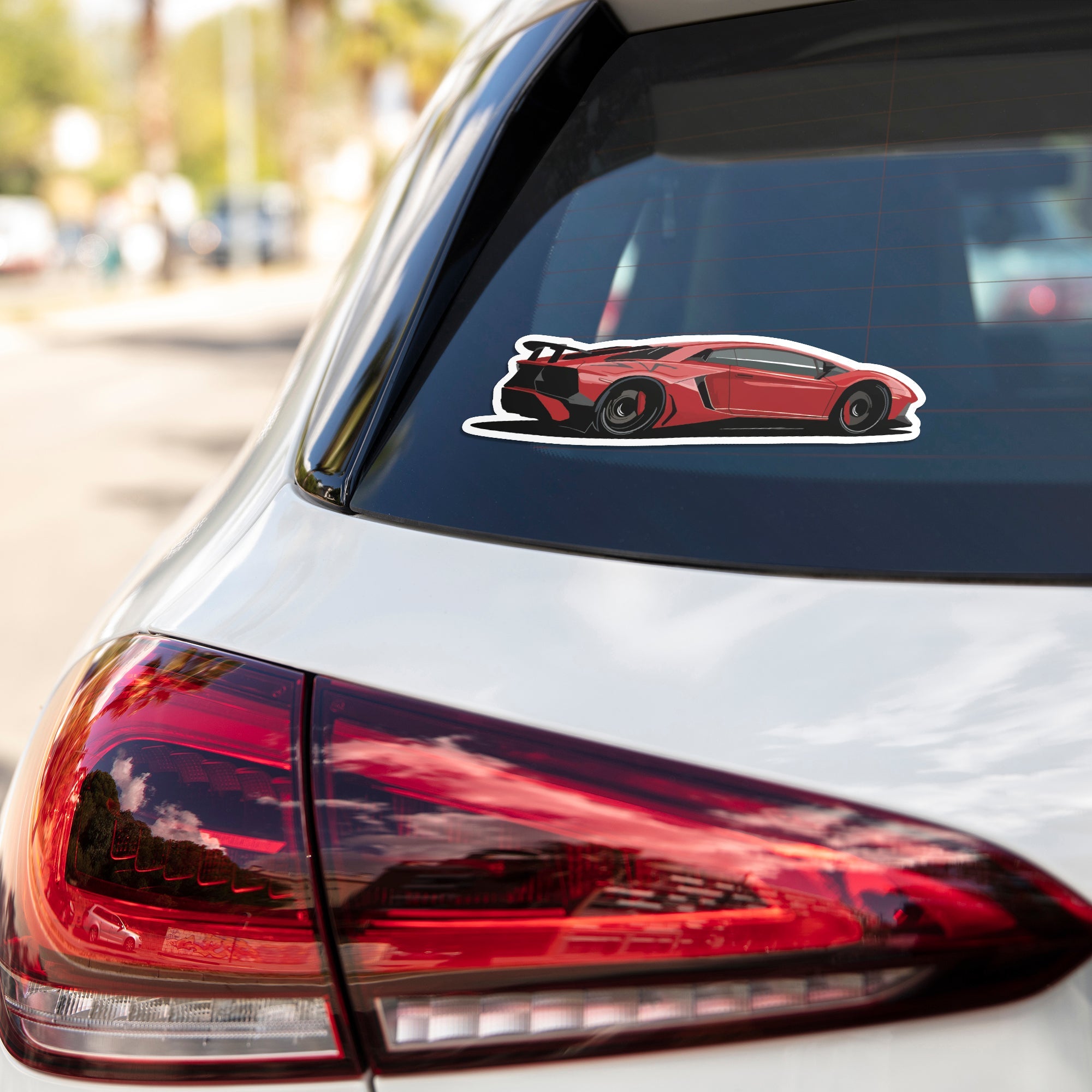 Red Lamborghini Aventador Cars & Bikes Stickers