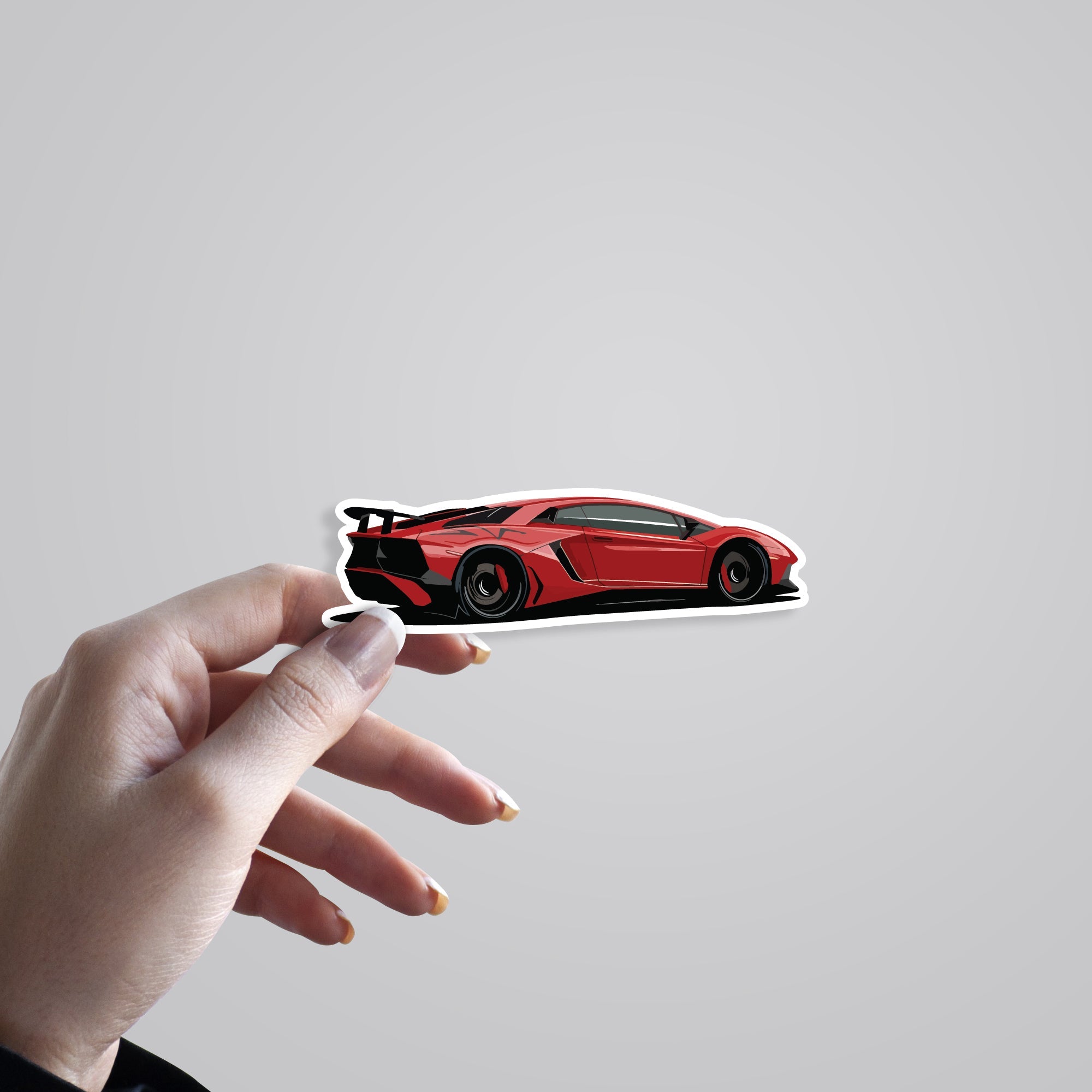 Red Lamborghini Aventador Cars & Bikes Stickers