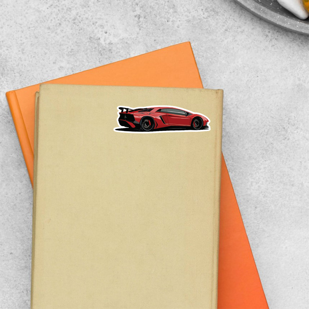 Red Lamborghini Aventador Cars & Bikes Stickers