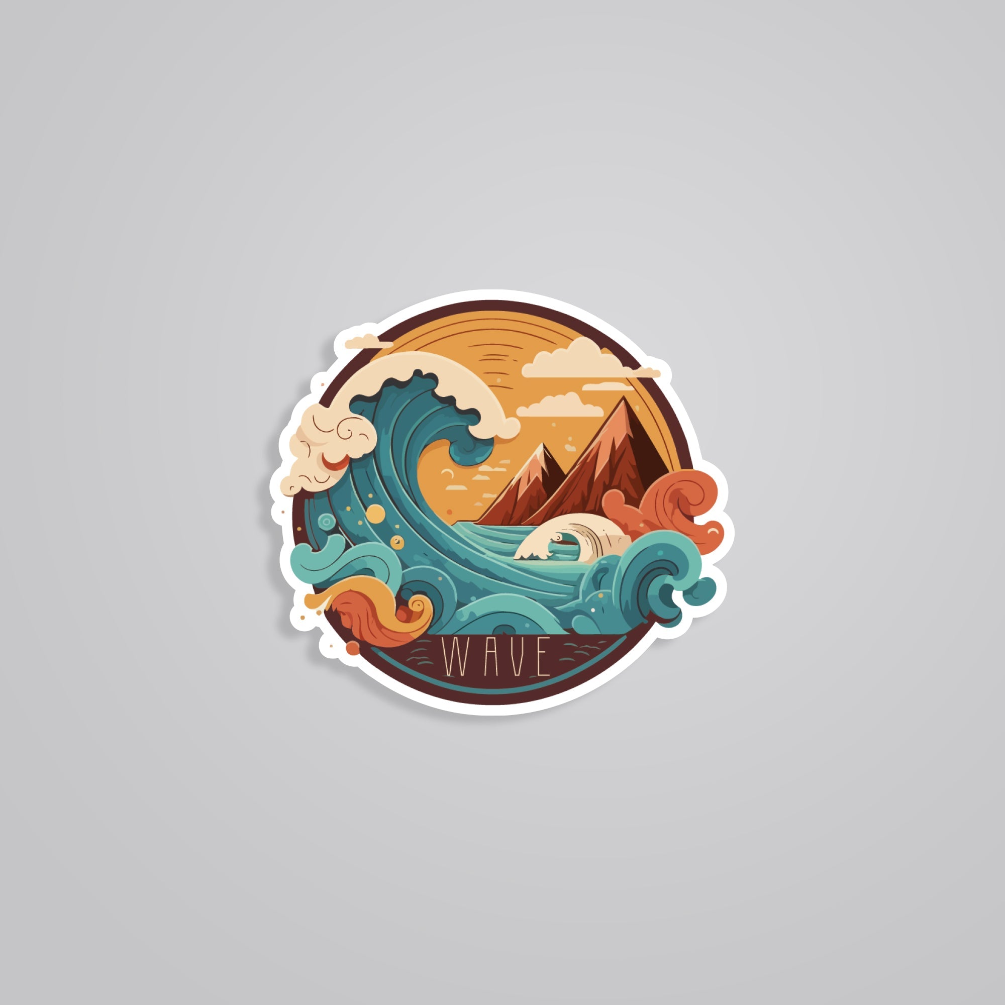 Wave Sticker - Ride the Vibe with Ocean-Inspired Elegance