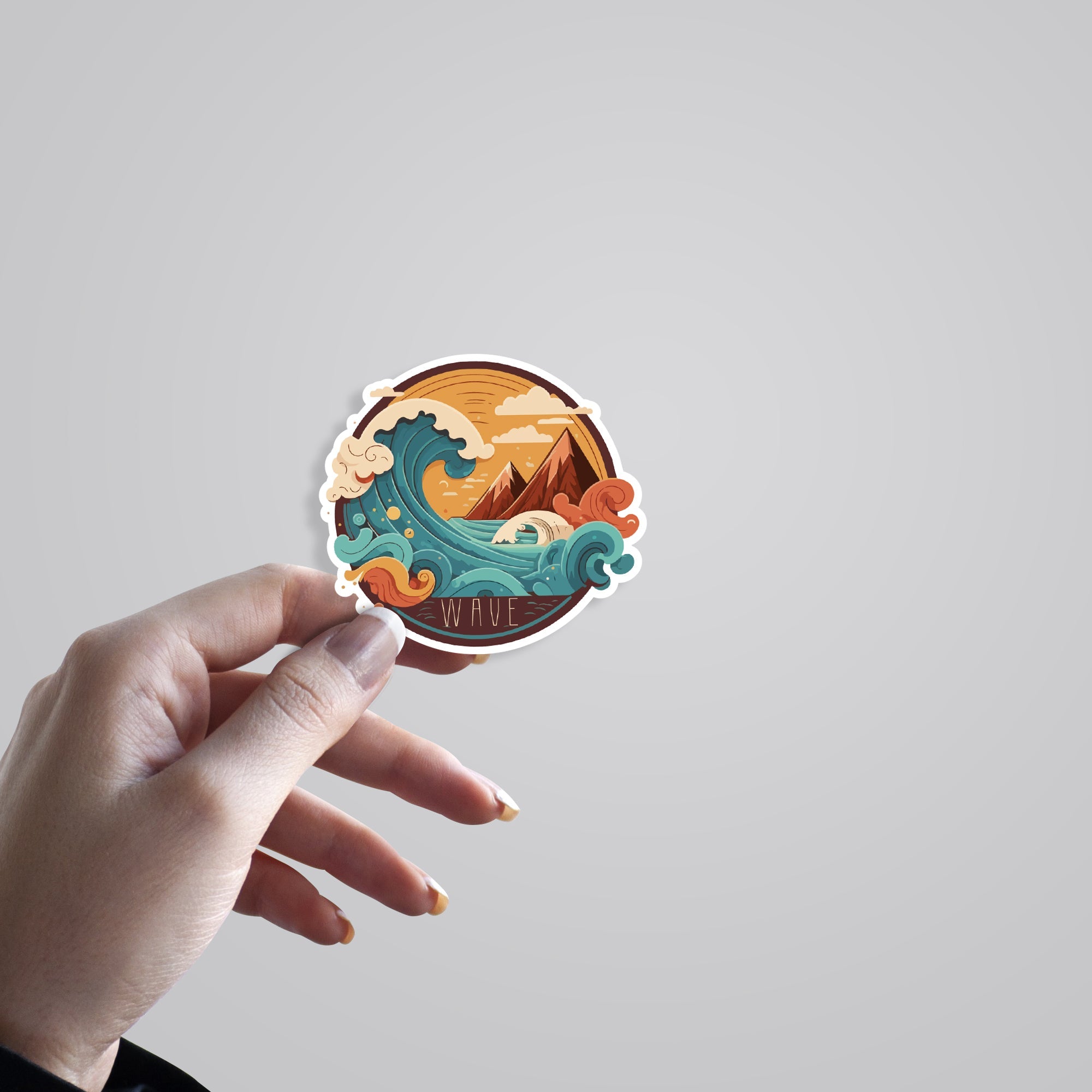 Wave Sticker - Ride the Vibe with Ocean-Inspired Elegance