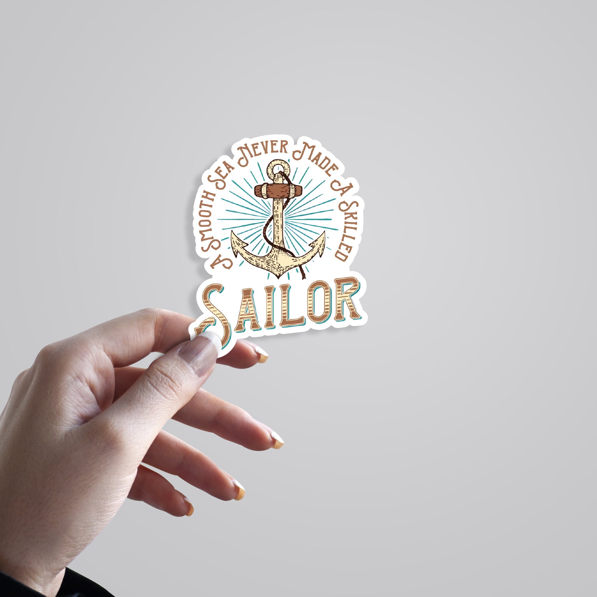 A Smooth Sea never made Skilled Sailor Motivational Stickers
