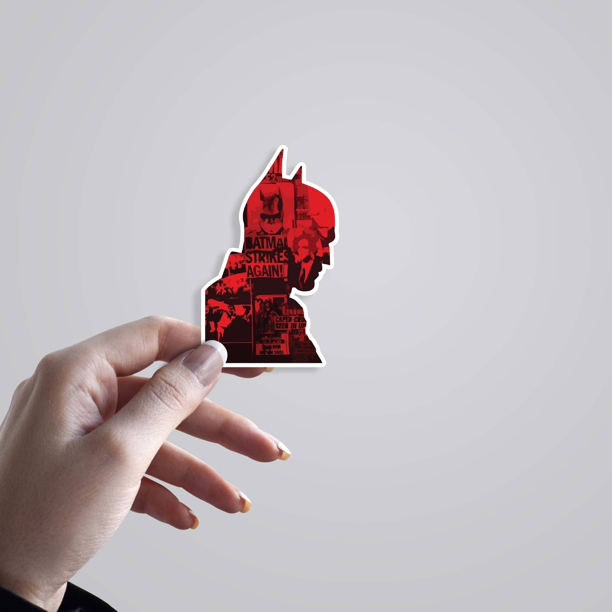 Batman Silhouette in Red Movies Stickers