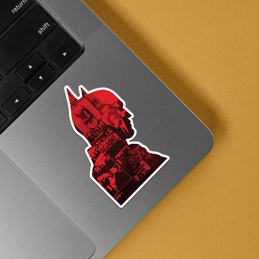 Batman Silhouette in Red Movies Stickers