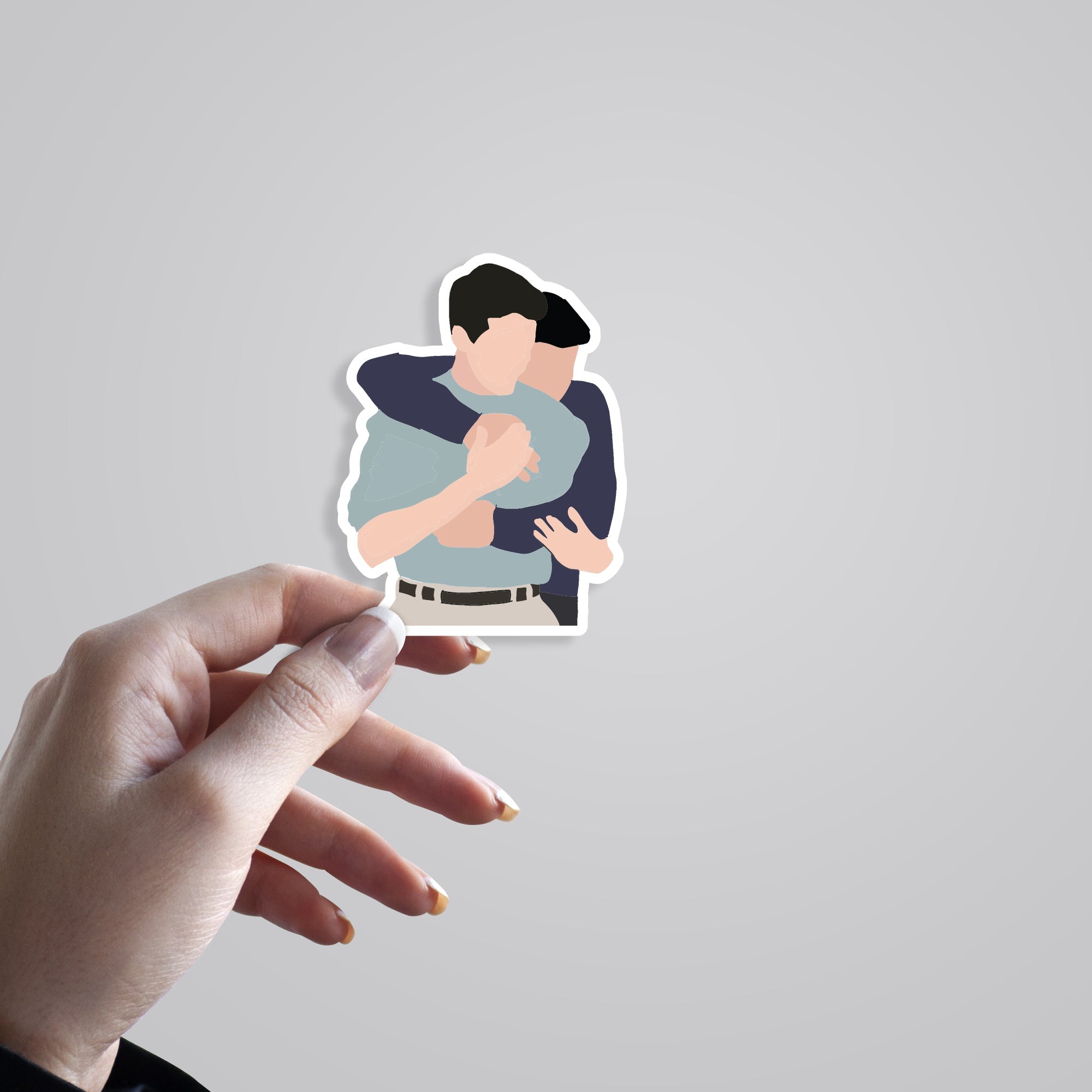 Chandler & Joey Hug TV Shows Stickers