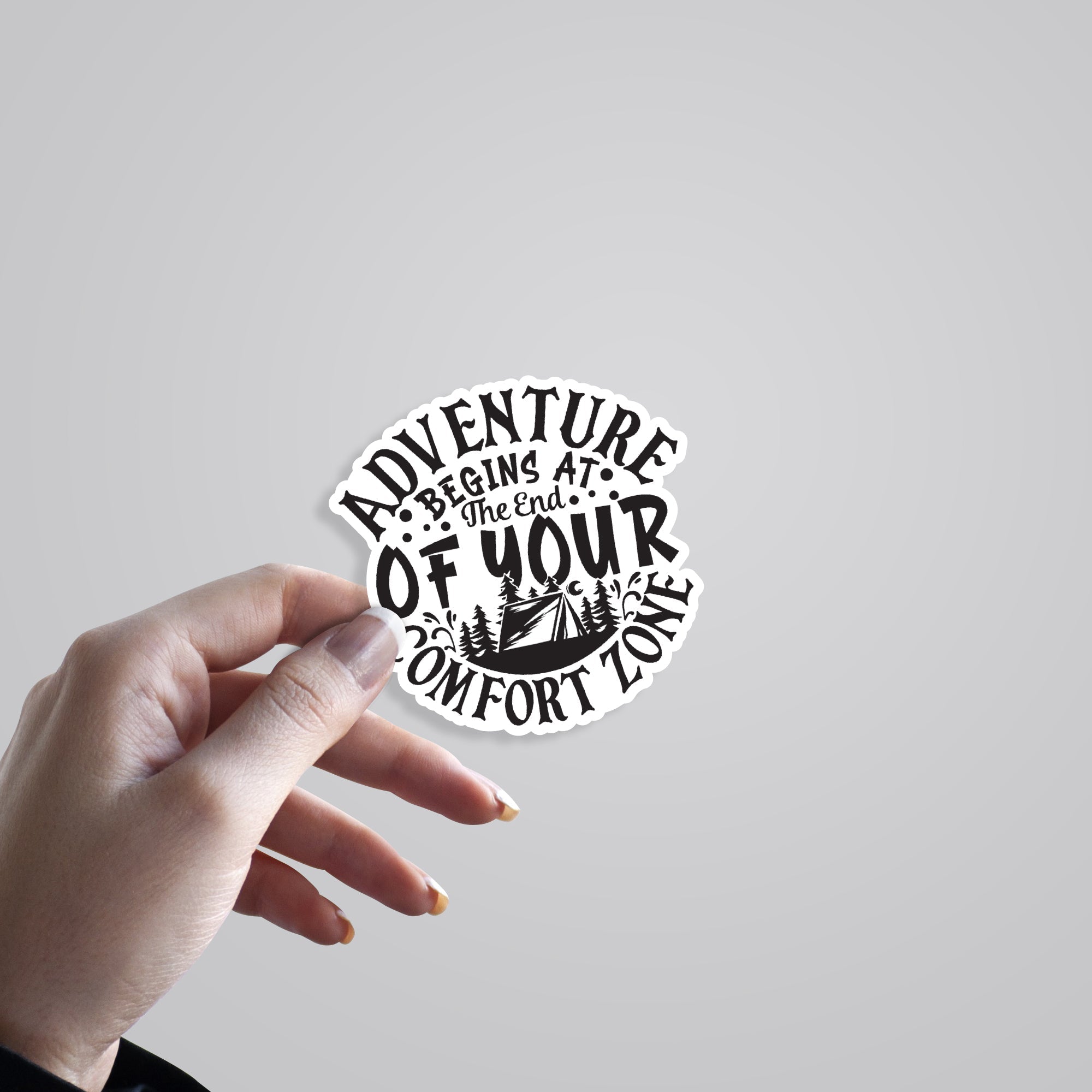 Adventure Begins at the end of your Comfort Zone Travels Stickers