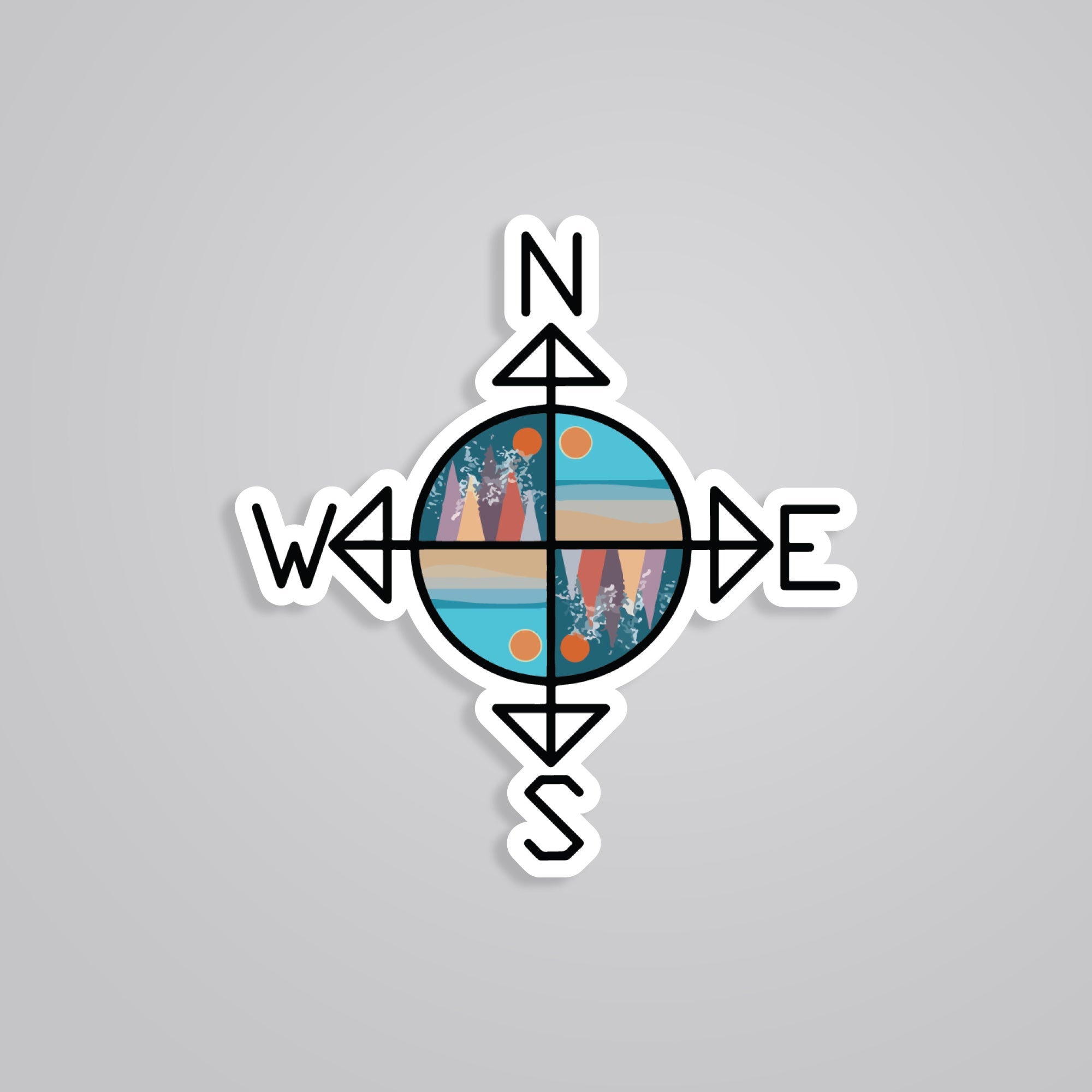 Compass Sticker - Navigate Life's Journey with Style and Precision