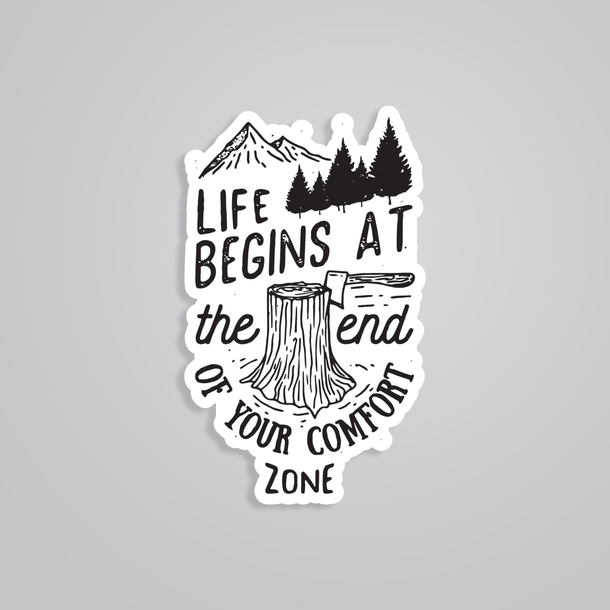 Fomo Store Stickers Travels Life begins at the end of your comfort zone