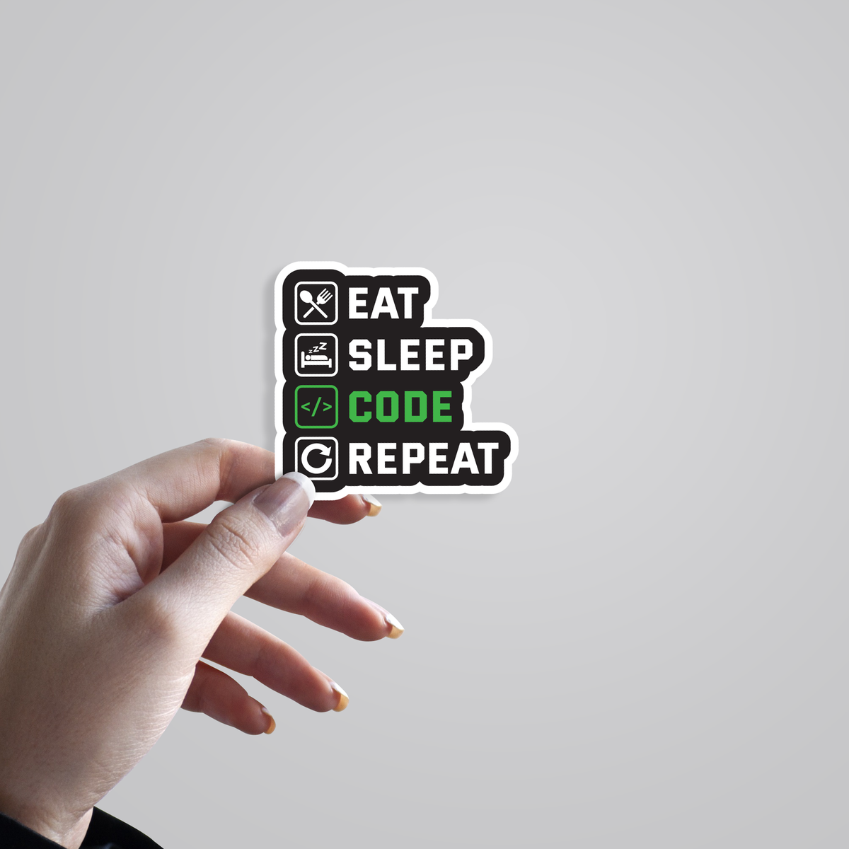 Eat Sleep Code Repeat Stickers | Add a Byte of Humor to Your ...