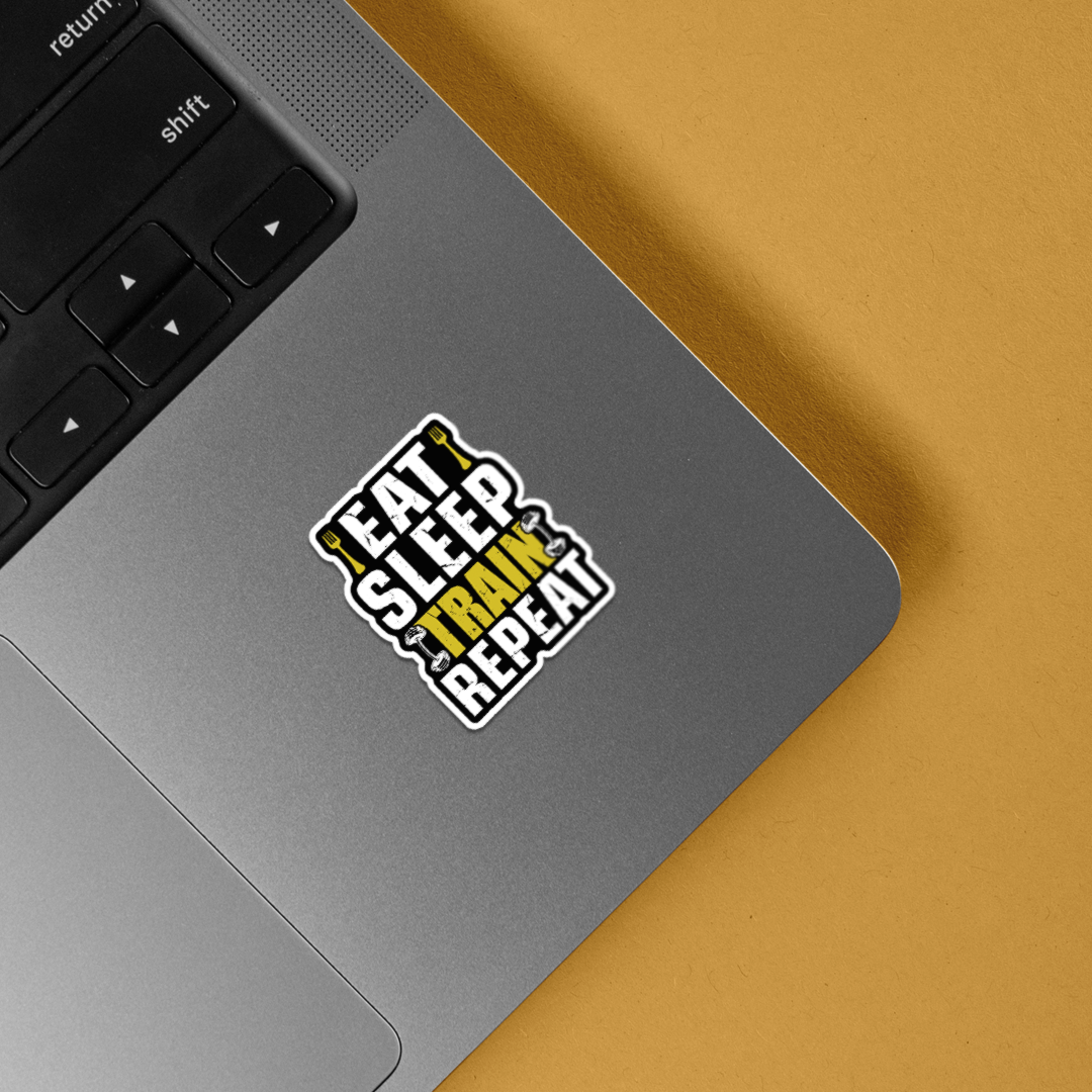 Eat Sleep Train Repeat Witty Stickers