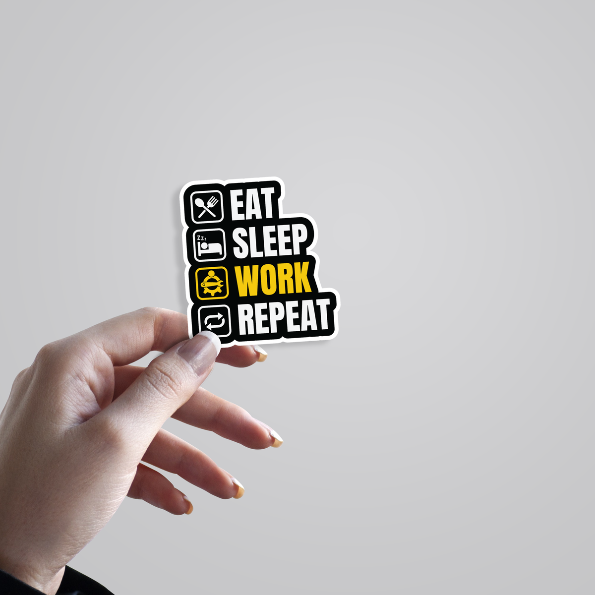 Eat Sleep Work Repeat Stickers | Infuse Your Work Life with Laughter