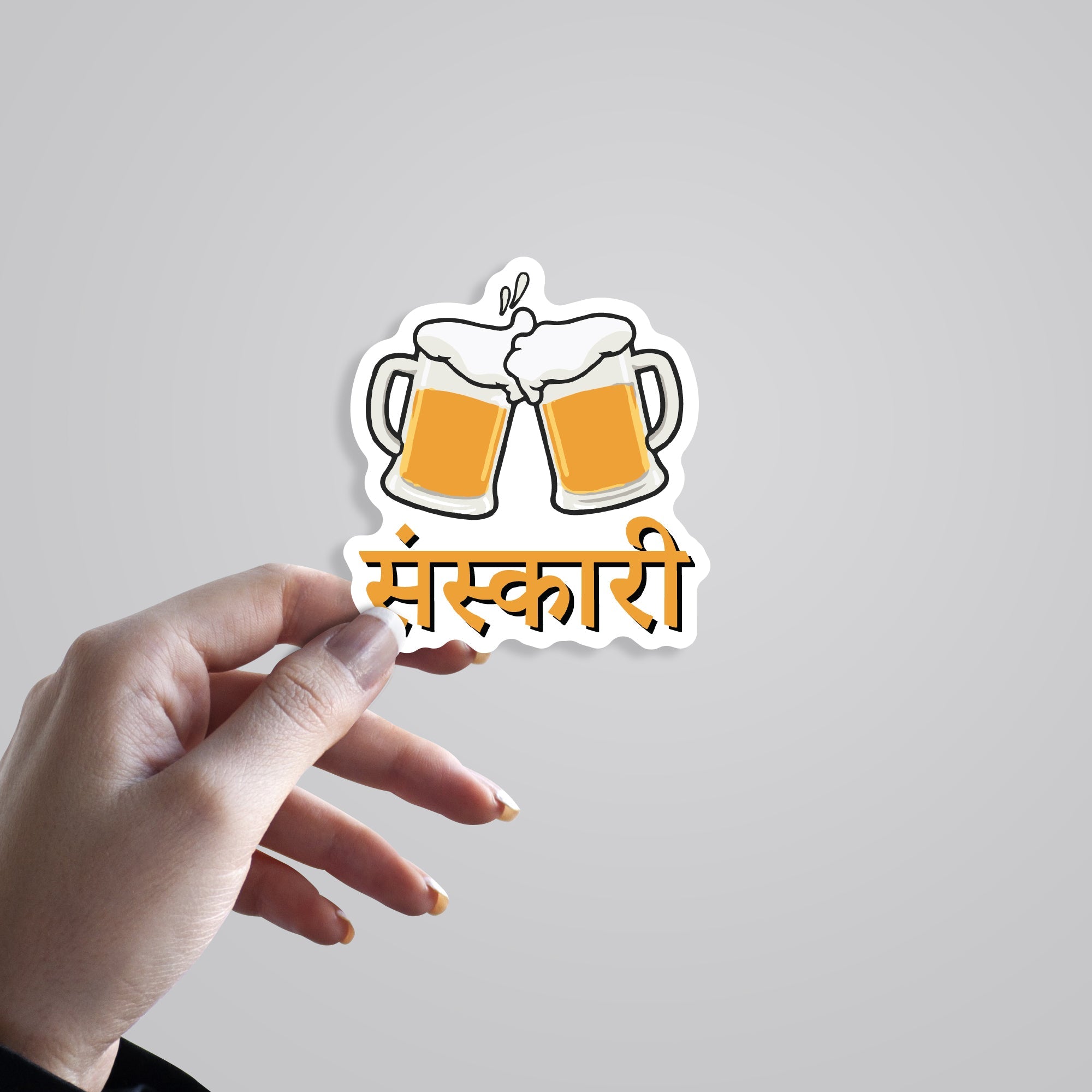 Fomo Store Stickers Witty Sanskari with Beers