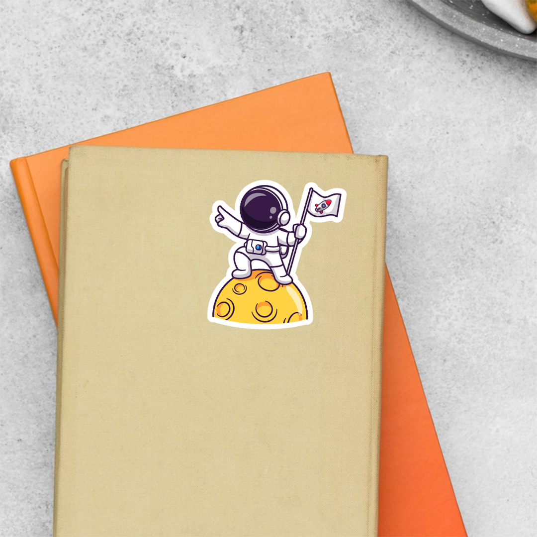 Astronaut with Flag Casual Stickers