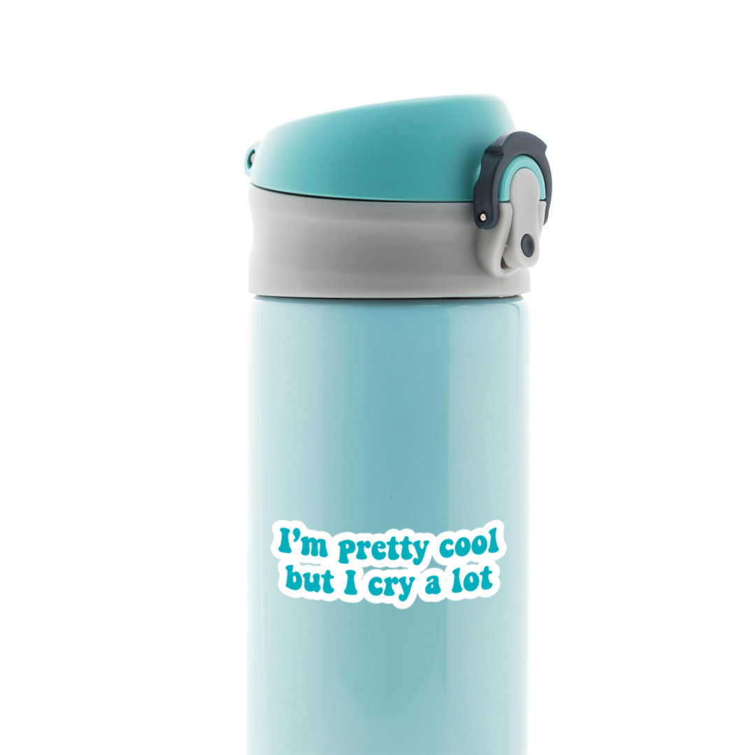 I am Pretty cool but I Cry Lot Witty Stickers