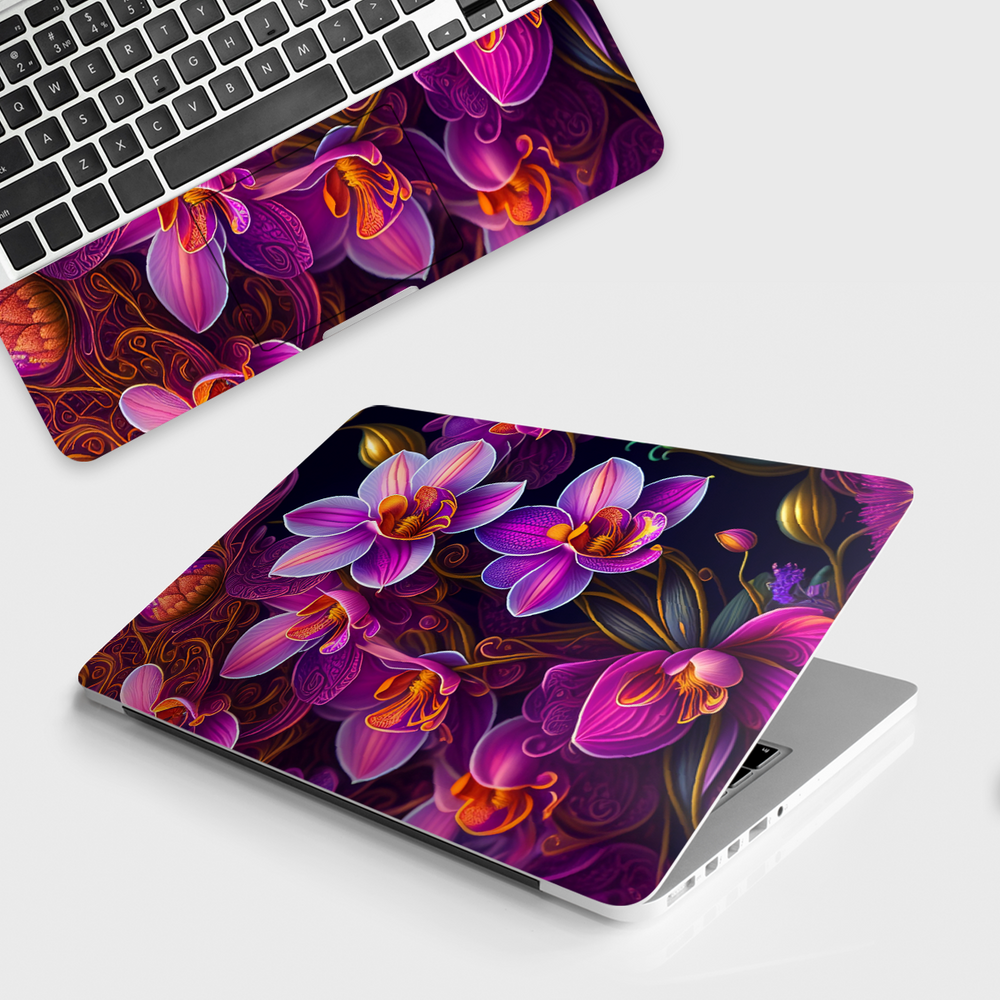 Royal Purple Flowers Laptop Skin - Embrace Regal Beauty with ...