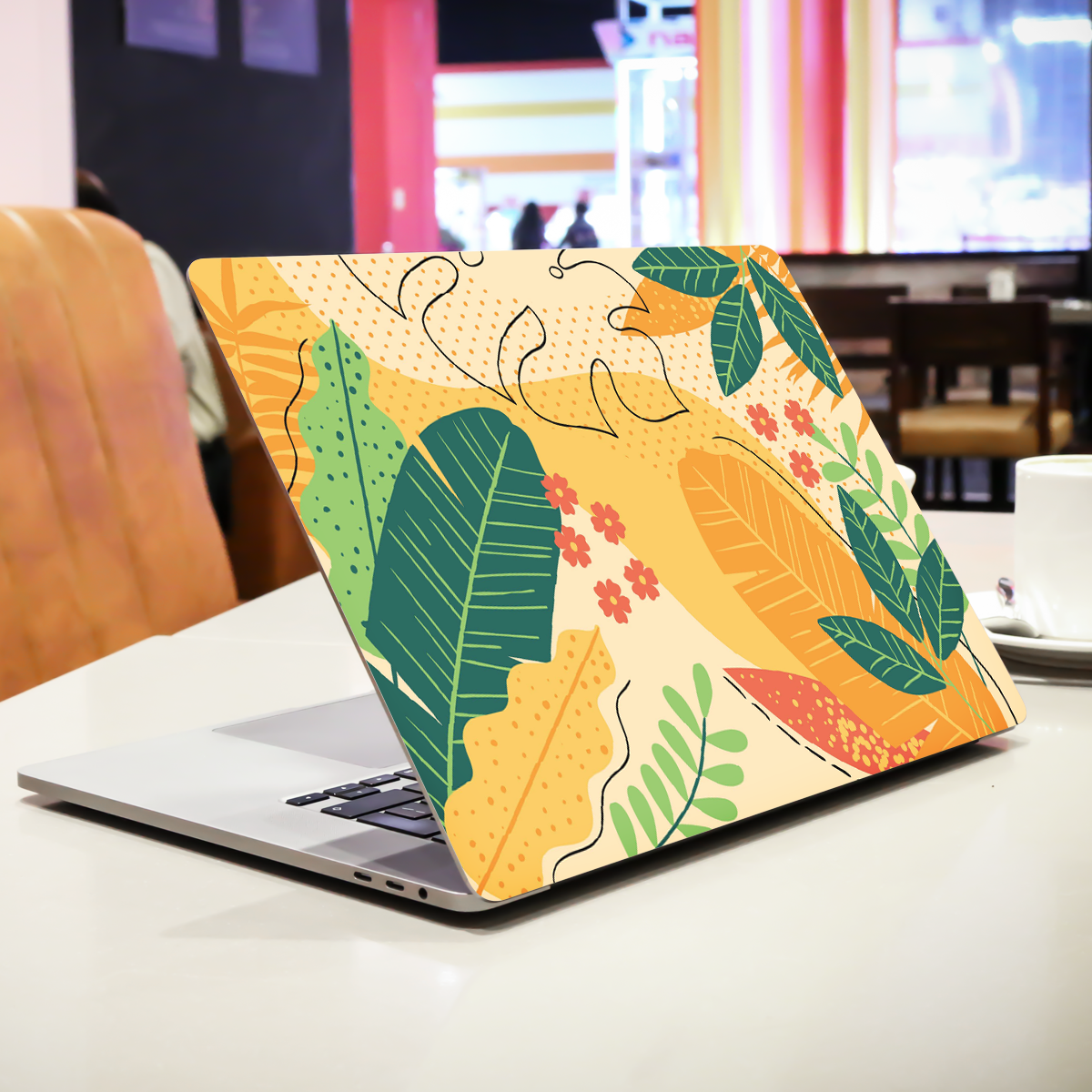 Tropical Yellow Green Florals Botanical Laptop Skin