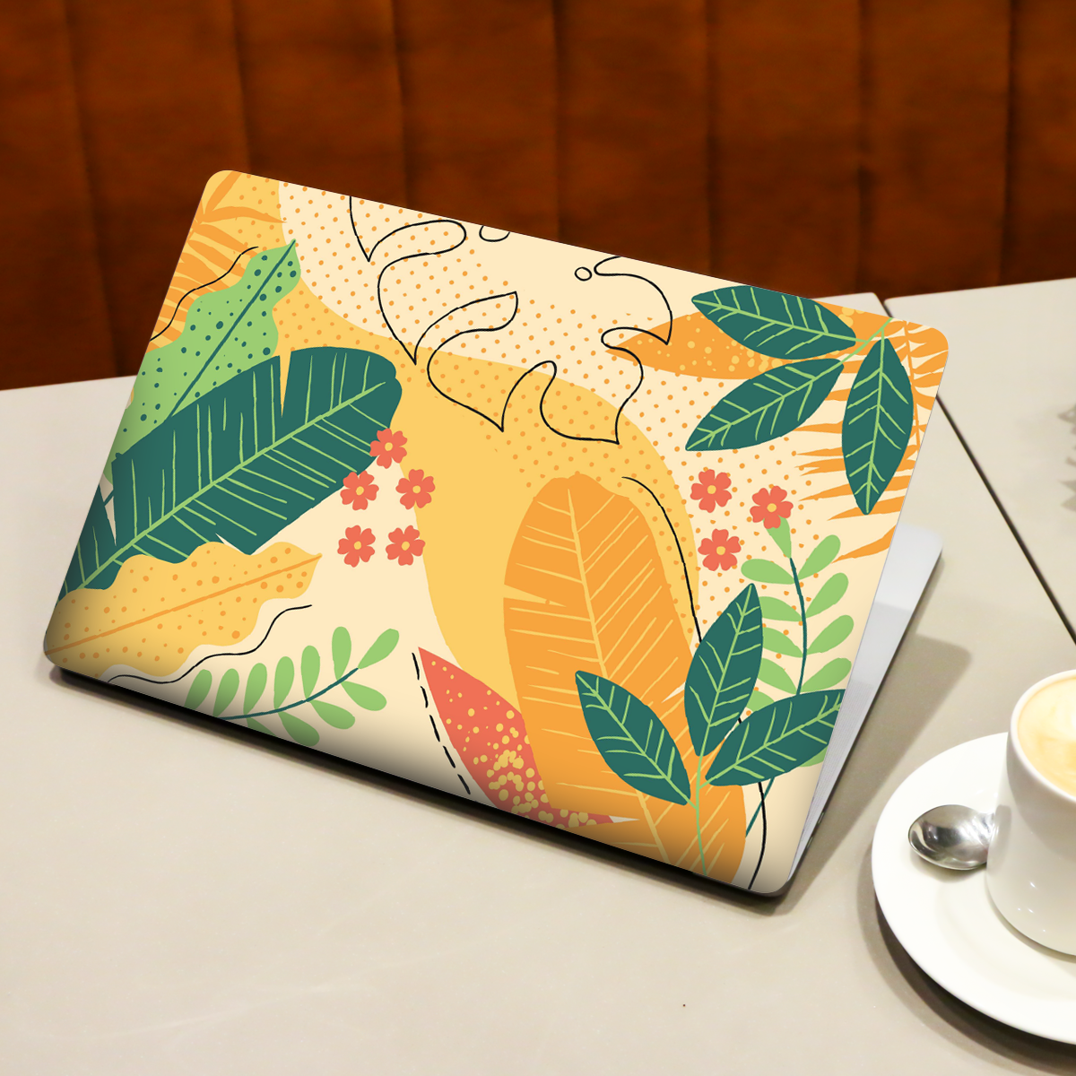 Tropical Yellow Green Florals Botanical Laptop Skin