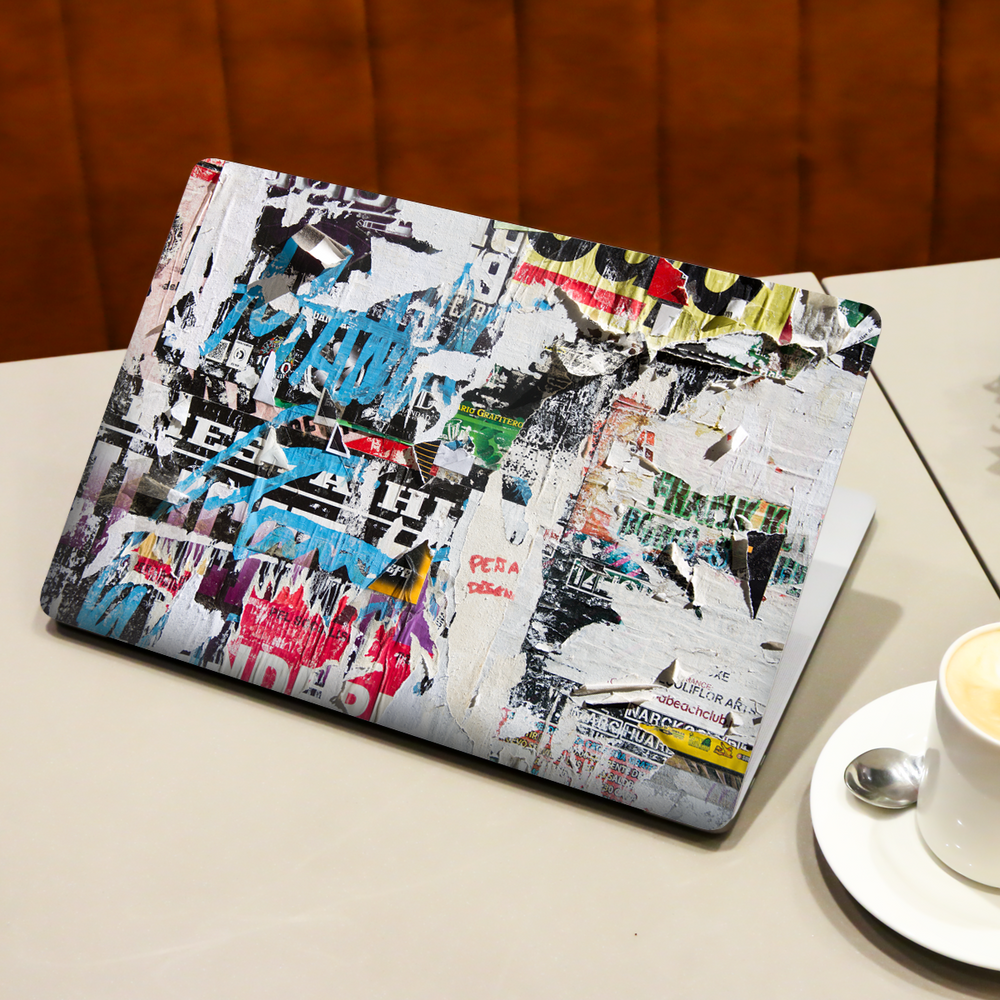 Torn Paper Laptop Skin - Embrace Vintage Chic with Captivating Texture