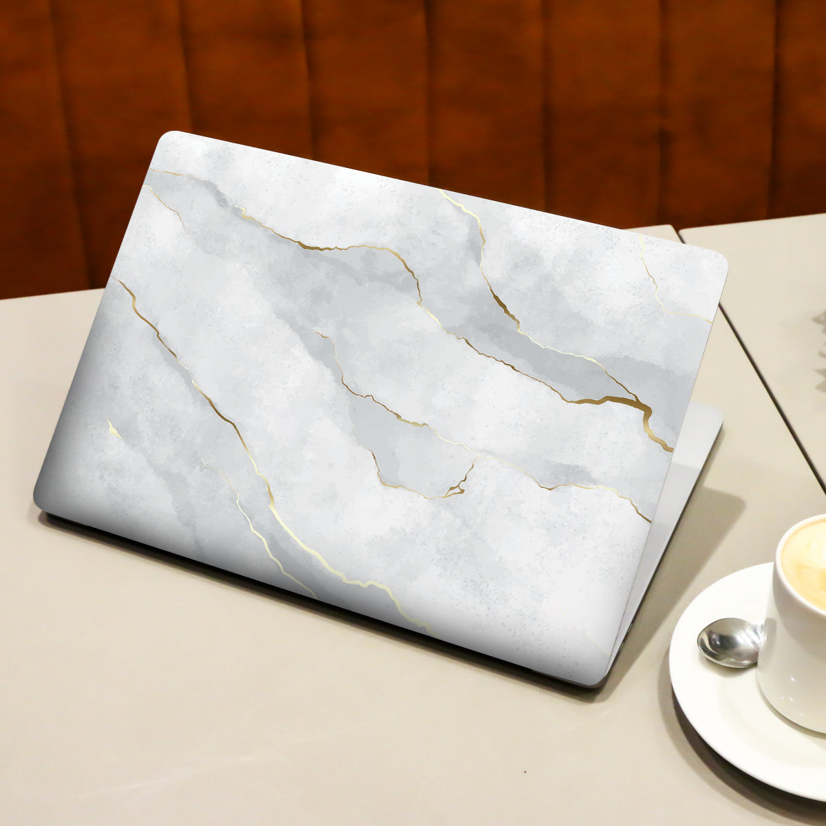 Grey Golden Marble Laptop Skin