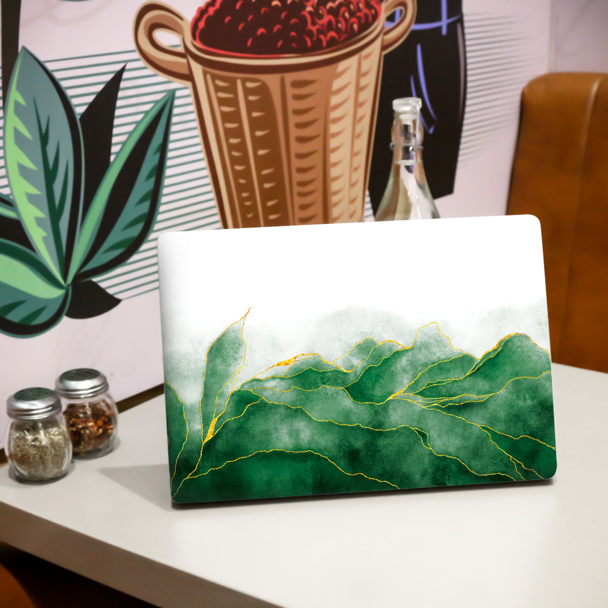 Green Golden Marble Laptop Skin