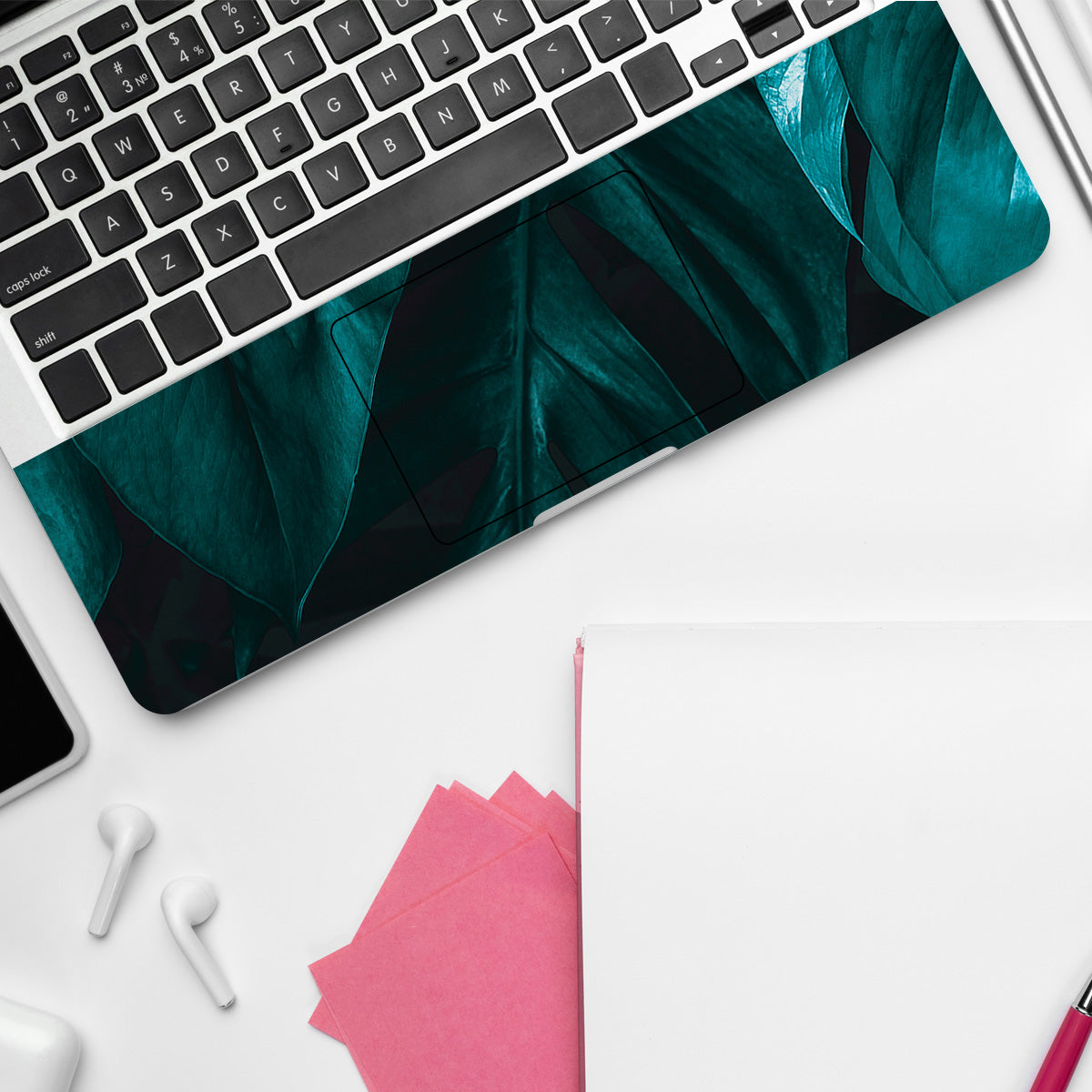 Dark Green with Letter Botanical Laptop Skin