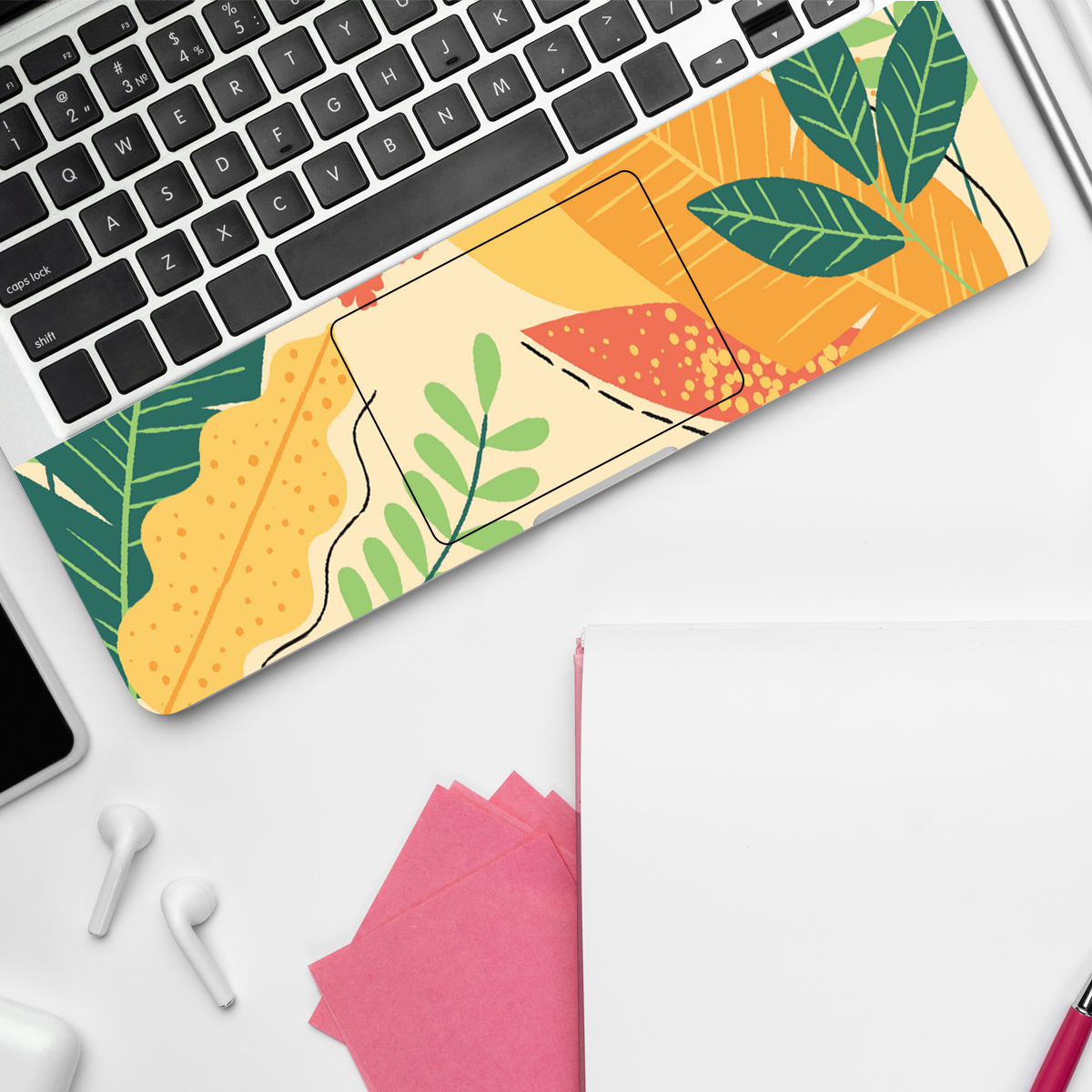 Tropical Yellow Green Florals Botanical Laptop Skin